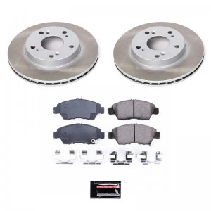 Honda Civic Brake Pads + Rotors - Front - PowerStop - Semi-Coated Rotors - `04-`05