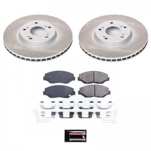 Honda Civic Brake Pads + Rotors - Front - PowerStop - Semi-Coated Rotors - `12-`15
