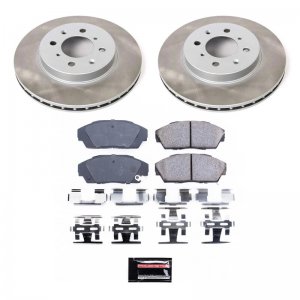 Honda Civic Brake Pads + Rotors - Front - PowerStop - Semi-Coated Rotors - `90-`93