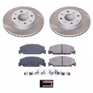 Honda Civic Brake Pads + Rotors - Front - PowerStop - Semi-Coated Rotor Kit - `93-`97