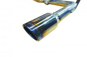 Honda Civic Performance Exhaust - Injen - Cat-Back, Custom Y-Pipe w/Dual 3.5 in. Titanium Tips - Dual Burnt Titanium - 1.5L Turbo - `16-`21