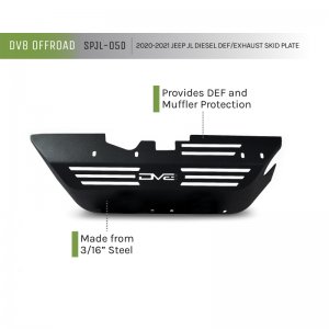 Jeep Wrangler JL Skid Plate - Rear - DV8 Offroad - DEF/EXT - 3.0L Diesel - `20-`22