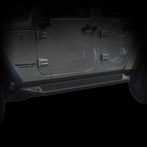 Jeep Wrangler JK Rock Slider Steps - DV8 Offroad - Plated Steel - Matte Black - `07-`18