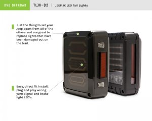 Jeep Wrangler JK Tail Light - DV8 Offroad - Octagon LED - `07-`18