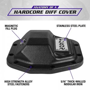 Jeep Wrangler JL Nodular Iron Cover - Rear - Yukon Gear & Axle - Hardcore - Black - 2018