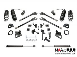 Dodge Ram 2500 7" 4 Link System w/ Dirt Logic Front Resi Coilovers and Rear 2.25 Dirt Logic Shocks by Fabtech (2014 - 2017) 4WD Dodge Ram 2500 7" 4 Link System w/ Dirt Logic Front Resi Coilovers and Rear 2.25 Dirt Logic Shocks by Fabtech (2014 - 2017) 4WD