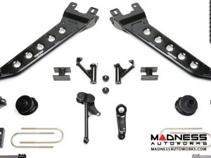 Dodge Ram 3500 7" Radius Arm System w/ Coil Springs & Dual Dirt Logic Resi and Non Resi 2.25 Shocks by Fabtech (2013 - 2017) 4WD