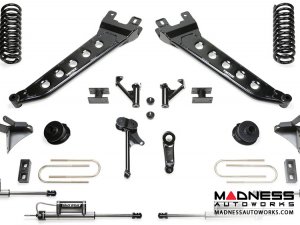 Dodge Ram 3500 7" Radius Arm System w/ Coil Springs & Dual Dirt Logic Resi and Non Resi 2.25 Shocks by Fabtech (2013 - 2017) 4WD