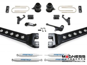 Dodge Ram 3500 5" Radius Arm System w/ Coil Spacers & Performance Shocks by Fabtech (2013 - 2017) 4WD