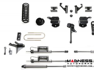 Dodge Ram 3500 5" Radius Arm System w/ Coil Springs and Dual Dirt Logic Resi and Non Resi 2.25 Shocks by Fabtech (2013 - 2017) 4WD