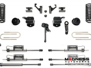 Dodge Ram 3500 5" Radius Arm System w/ Coil Springs and Dual Dirt Logic Resi and Non Resi 2.25 Shocks by Fabtech (2013 - 2017) 4WD