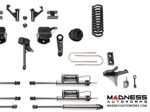Dodge Ram 3500 5" Radius Arm System w/ Coil Springs and Dual Dirt Logic Resi and Non Resi 2.25 Shocks by Fabtech (2013 - 2017) 4WD