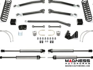 Jeep Wrangler 3" Trail II System w/ 2.25 Non Resi Dirt Logic Shocks by FABTECH - 4 Door JK (Short Arm)
