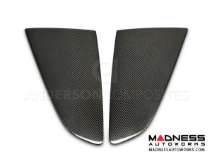 Ford Mustang Window Louvers by Anderson Composites - Carbon Fiber - Flat