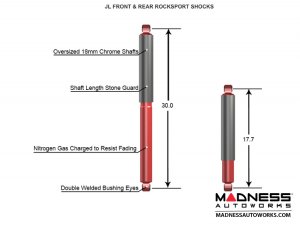 Jeep Wrangler JL RockSport Long Travel Shock - Front & Rear 