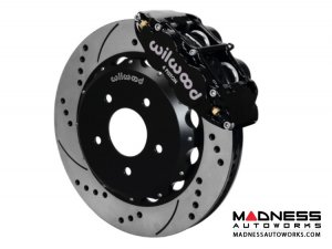 Jeep Wrangler JK Brake Conversion Kit - 14" Rotors - Wilwood Superlite 4R 4 Piston Front Brake Upgrade Kit (Black Powder Coated Calipers / SRP Drilled & Slotted Rotors)