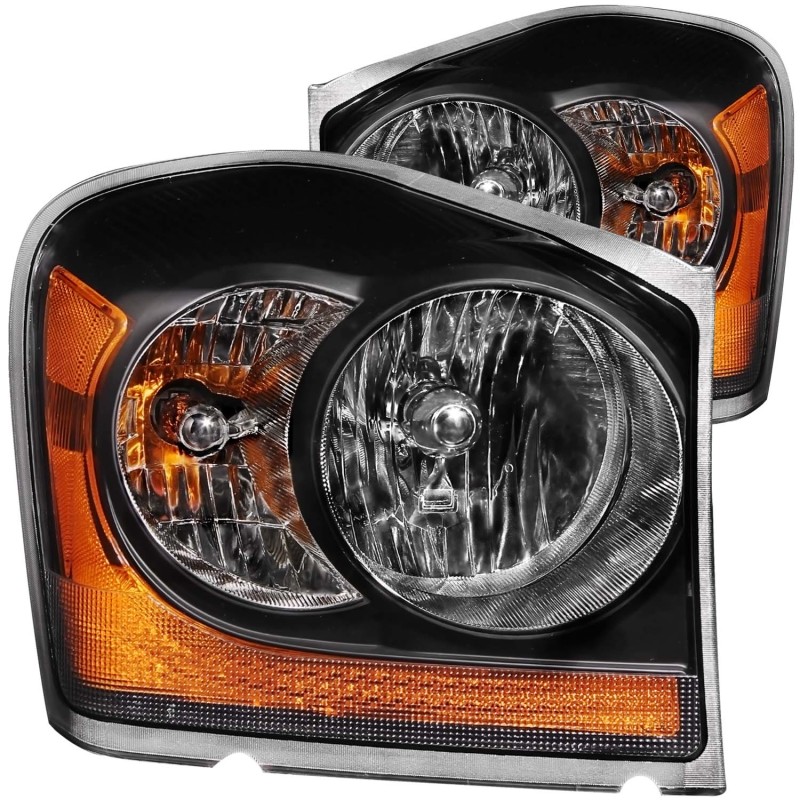Dodge Durango Headlights - ANZO - Crystal - Black - `04-`06