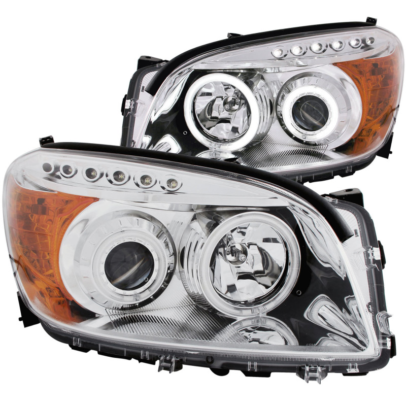 Toyota Rav4 Projector Headlights - ANZO - w/ Halo, Clear Lens - Chrome - `06-`08 Toyota Rav4 Projector Headlights - ANZO - w/ Halo, Clear Lens - Chrome - `06-`08