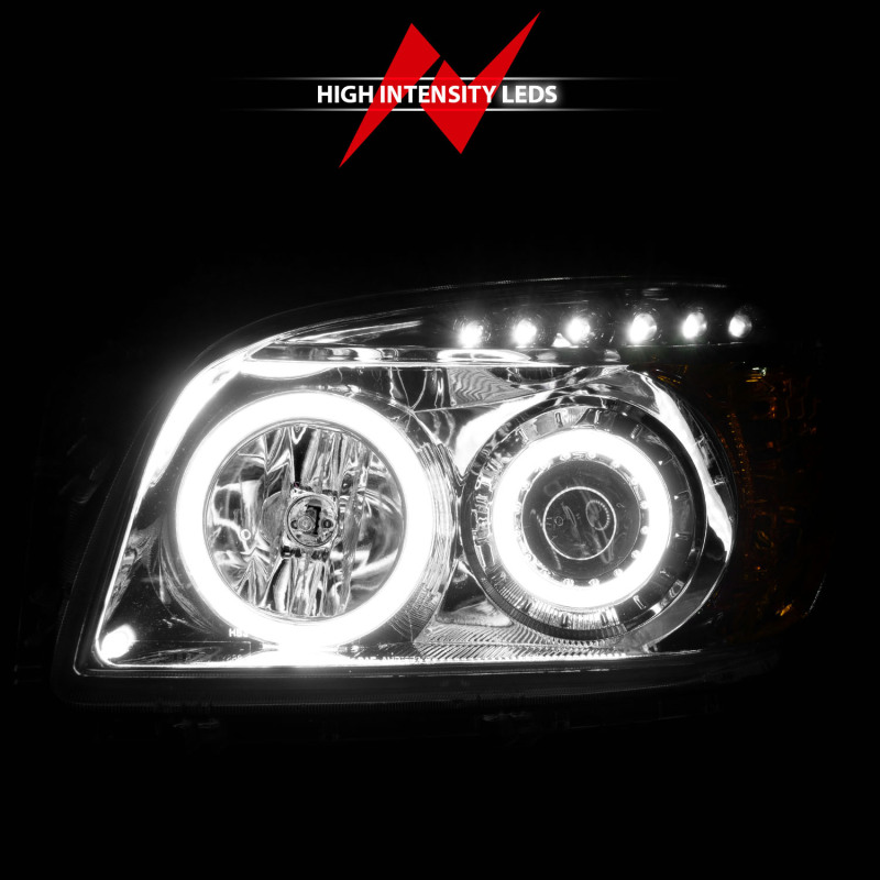 Toyota Rav4 Projector Headlights - ANZO - w/ Halo, Clear Lens - Chrome - `06-`08