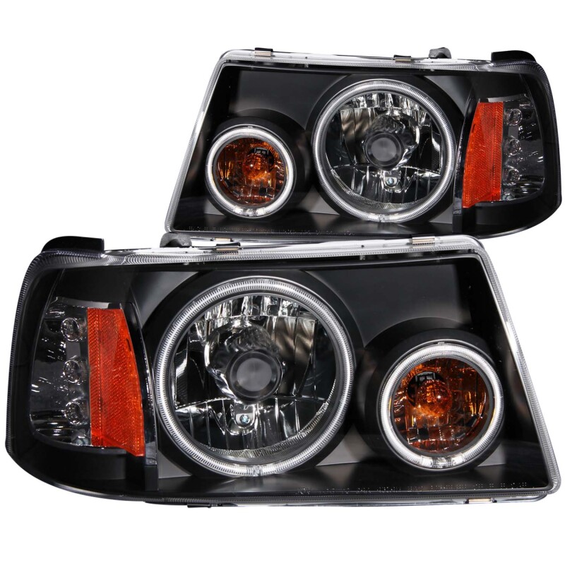 Ford Ranger Projector Headlights - ANZO - Halo CCFL - Black - `01-`11
