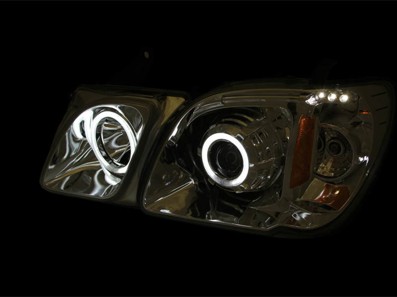 Lexus  LX  Projector Headlights - ANZO - w/ Halo, Clear Lens, CCFL - Chrome - `98-`07