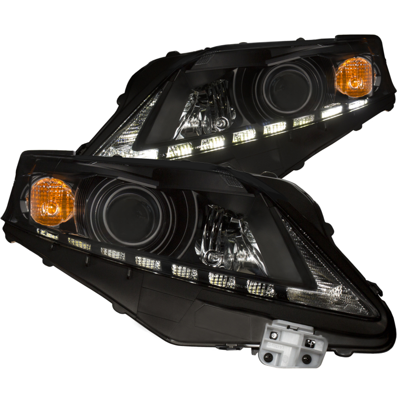 Lexus RX350 Projector Headlights - ANZO - U-Bar with Clear Lens - Black - `10-`12
