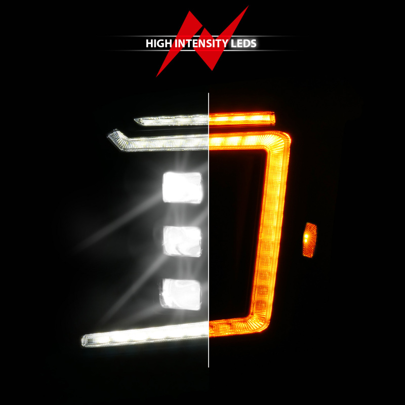 GMC Yukon XL LED/Projector Headlight - Driver Side - ANZO - Full LED - Black - `15-`20