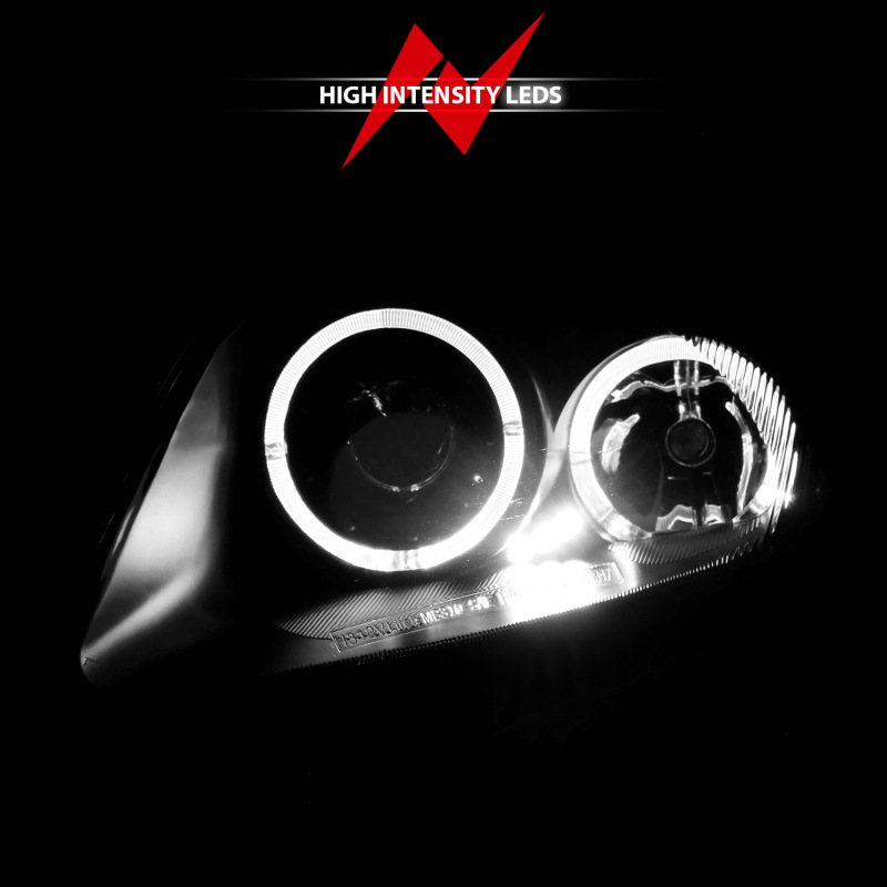 Mitsubishi Eclipse Projector Headlights - ANZO - Halo, Clear Lens, Black Housing - Black - `00-`05