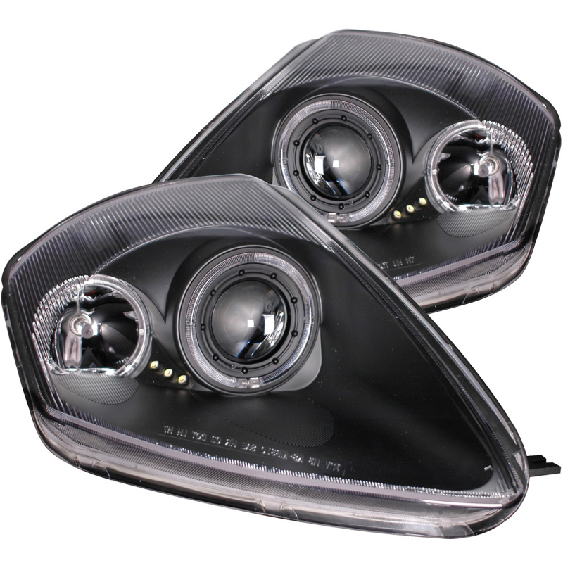 Mitsubishi Eclipse Projector Headlights - ANZO - Halo, Clear Lens, Black Housing - Black - `00-`05