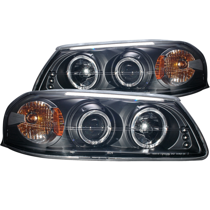 Chevrolet Impala Projector Headlights - ANZO - w/ Halo, Clear Lens, Black Housing - Black - `00-`05 Chevrolet Impala Projector Headlights - ANZO - w/ Halo, Clear Lens, Black Housing - Black - `00-`05