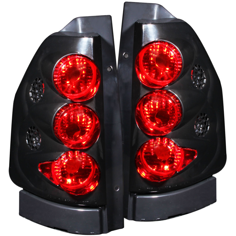 GMC Envoy Taillights - ANZO - Clear Lens, Black Housing - Black - `02-`08
