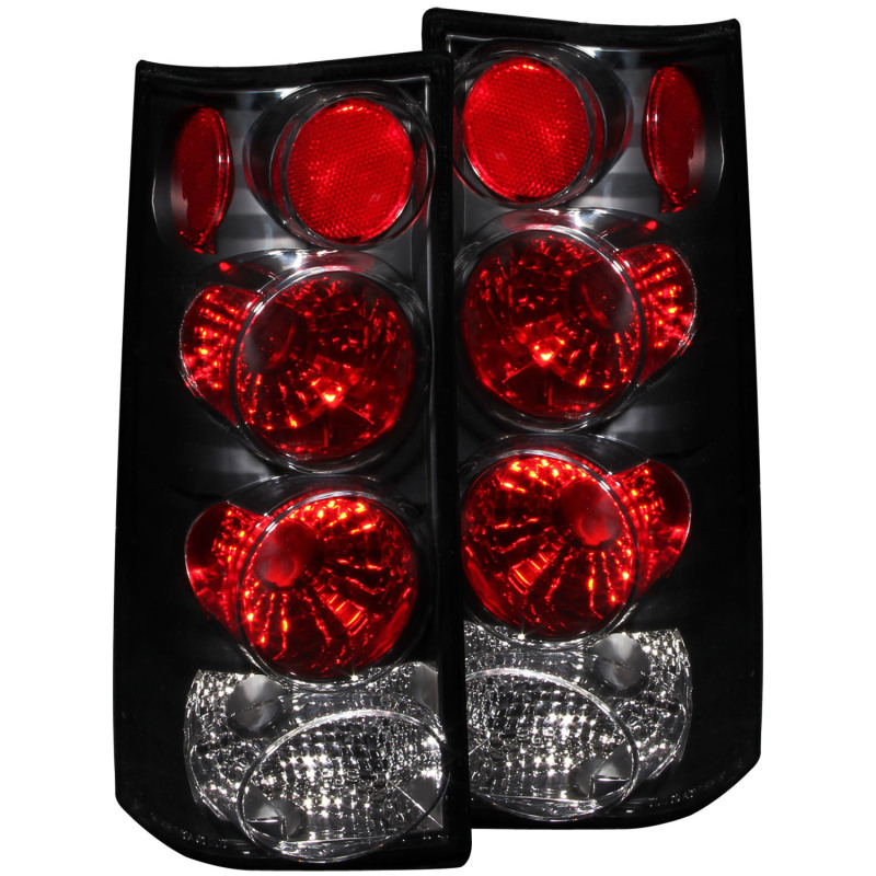 GMC Savana Taillights - ANZO - Clear Lens, Black Housing - Black - `96-`02