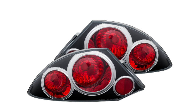 Mitsubishi Eclipse Taillights - ANZO - Clear Lens, Black Housing - Black - `00-`05