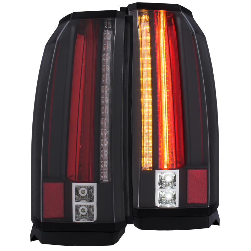 GMC Yukon XL LED Taillights - ANZO - Clear Lens, Black Housing, LED - Black - `15-`17