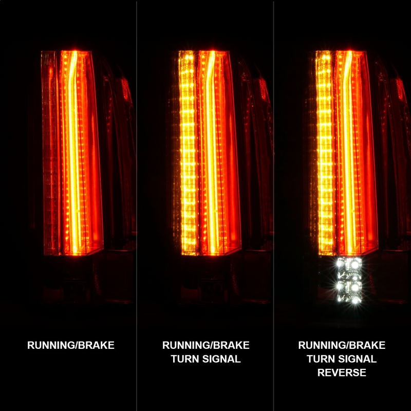 GMC Yukon XL LED Taillights - ANZO - Clear Lens, Black Housing, LED - Black - `15-`17