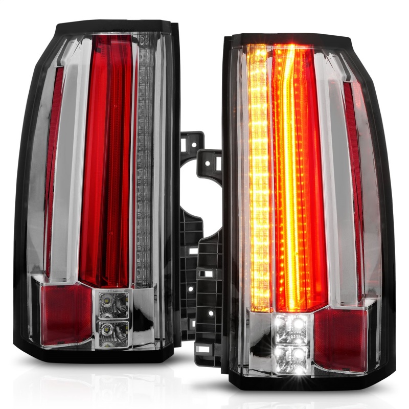 GMC Yukon XL LED Taillights - Rear - ANZO - LED; Clear Lens; Chrome Housing - Chrome - `15-`17