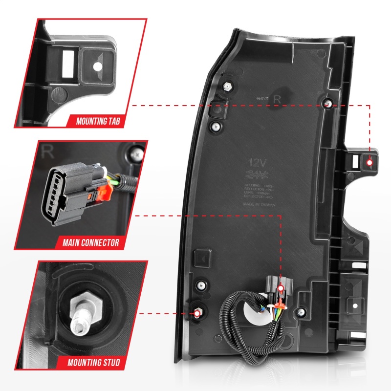 GMC Yukon XL LED Taillights - Rear - ANZO - LED; Clear Lens; Chrome Housing - Chrome - `15-`17