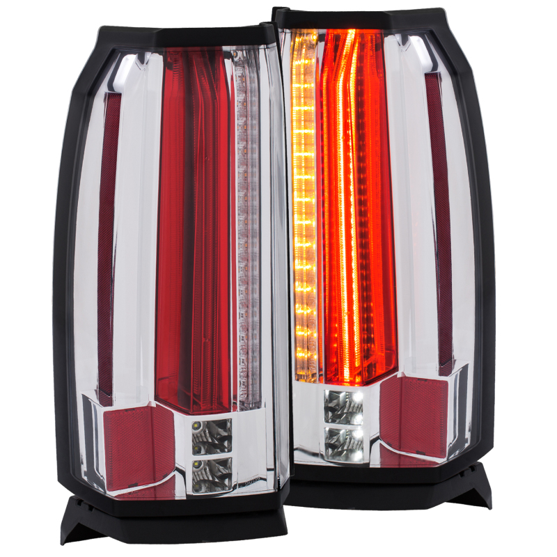GMC Yukon XL LED Taillights - Rear - ANZO - LED; Clear Lens; Chrome Housing - Chrome - `15-`17