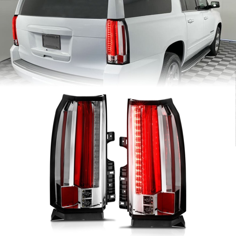 Chevrolet Tahoe LED Taillights - ANZO - Clear Lens, Chrome Housing - Chrome - `15-`17 Chevrolet Tahoe LED Taillights - ANZO - Clear Lens, Chrome Housing - Chrome - `15-`17