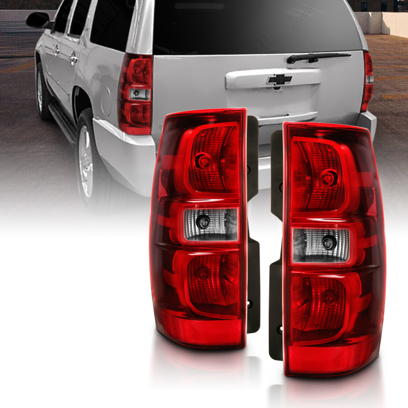 Chevrolet Tahoe Tail Light Assembly - Rear - ANZO - OE Replacement - Red/Clear Lens - `07-`14 Chevrolet Tahoe Tail Light Assembly - Rear - ANZO - OE Replacement - Red/Clear Lens - `07-`14
