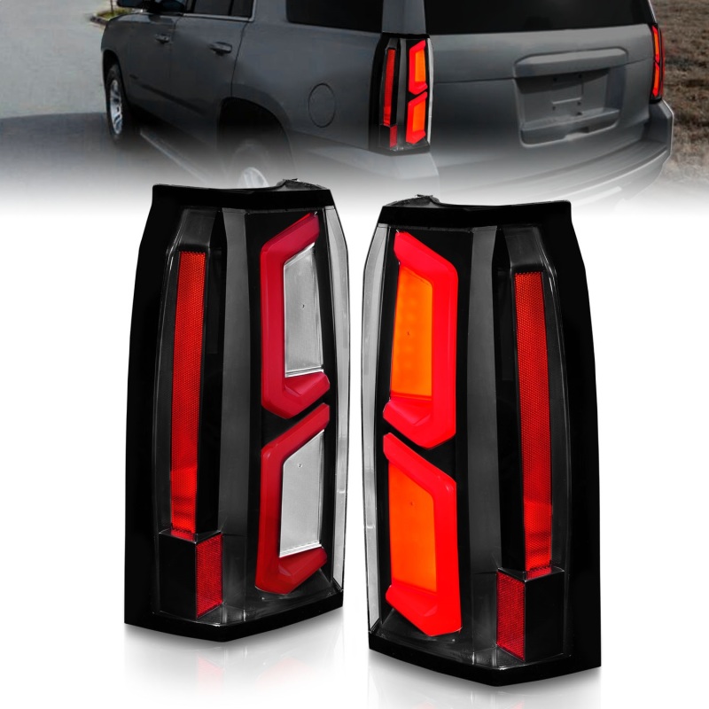 Chevrolet Tahoe LED Taillights - Rear - ANZO - Light Bar - Black Housing Clear Lens - `15-`20 Chevrolet Tahoe LED Taillights - Rear - ANZO - Light Bar - Black Housing Clear Lens - `15-`20