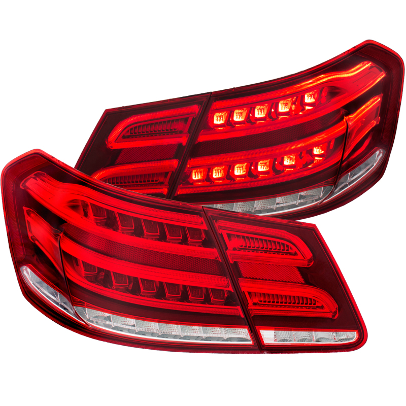 Mercedes-Benz E Class LED Taillights - ANZO - Red/Clear - `10-`13