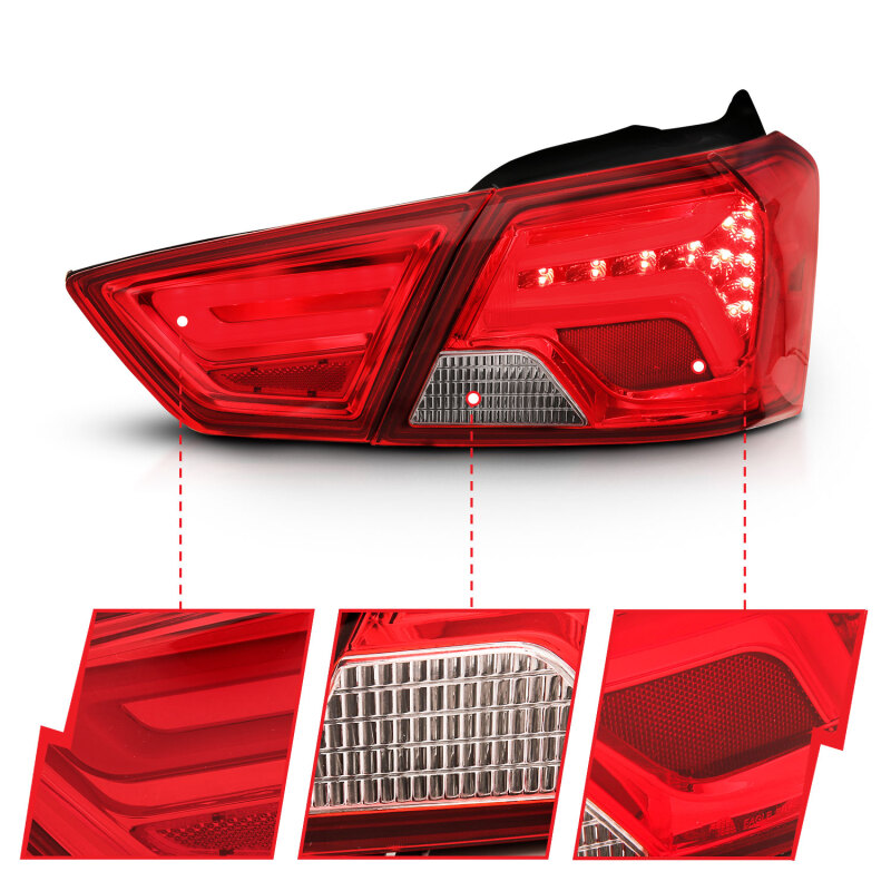 Chevrolet Impala LED Taillights - ANZO - Red/Clear - `14-`18