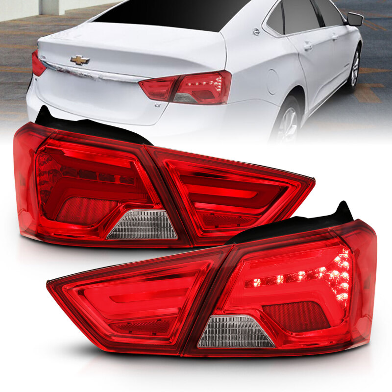 Chevrolet Impala LED Taillights - ANZO - Red/Clear - `14-`18