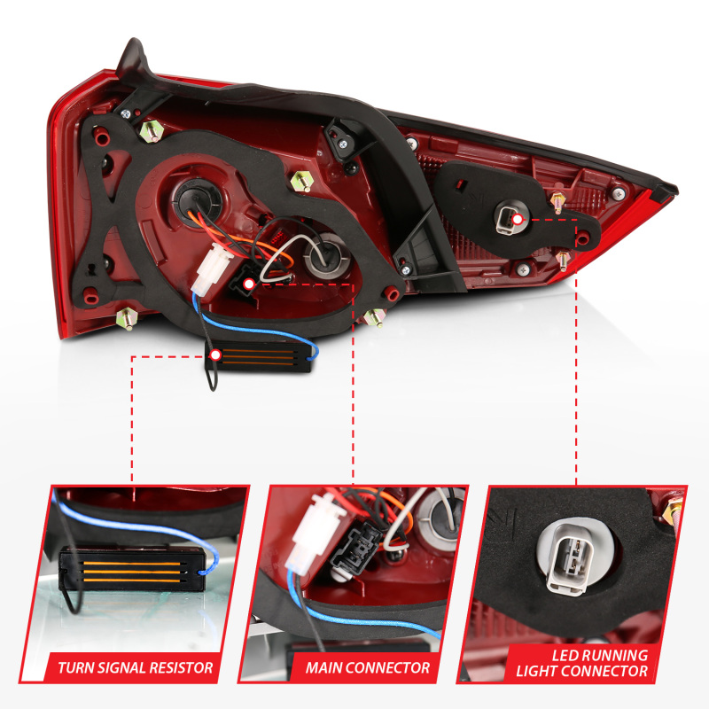 Chevrolet Impala LED Taillights - ANZO - Red/Clear - `14-`18