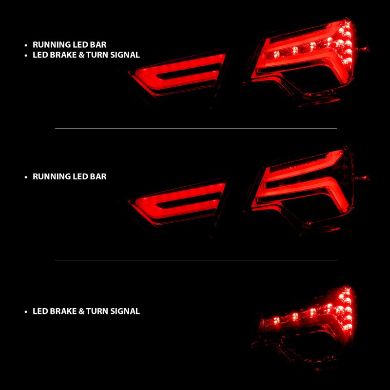 Chevrolet Impala LED Taillights - ANZO - Red/Clear - `14-`18