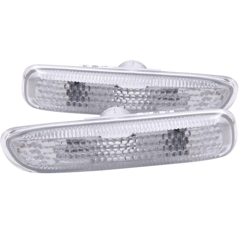 BMW 3 Series Side Marker Light Assembly - ANZO - Chrome - Clear - `99-`01