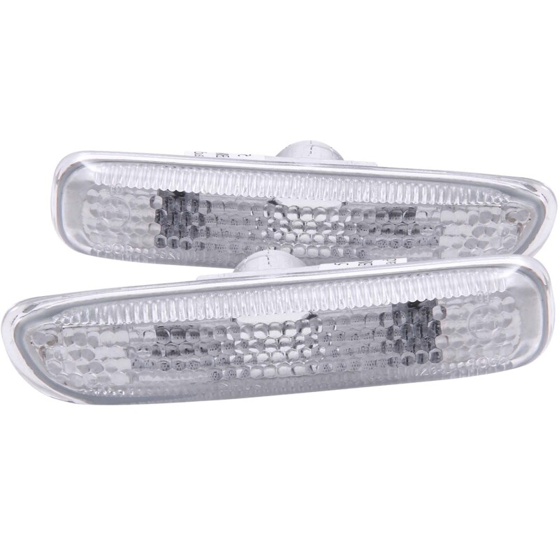BMW 3 Series Side Marker Light Assembly - ANZO - Chrome - Clear - `99-`01