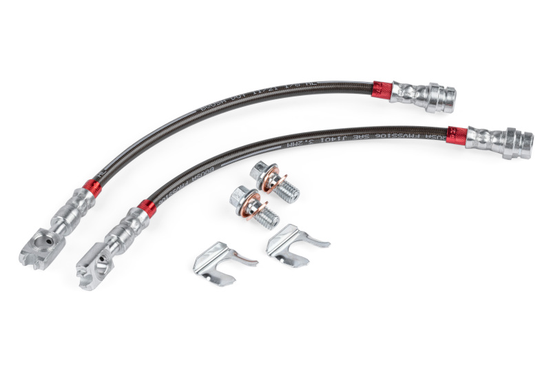 Volkswagen Tiguan Limited Brake Line Kit - Rear - APR - Braided Stainless Steel Direct-Fit - Smoked Clear with Red Inserts - `17-`18