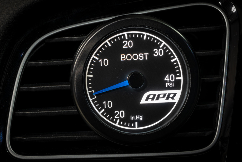 Volkswagen GTI Mechanical Boost Gauge System - APR - Vent Mounted, 52mm, LED Backlight - Blue - `15-`21